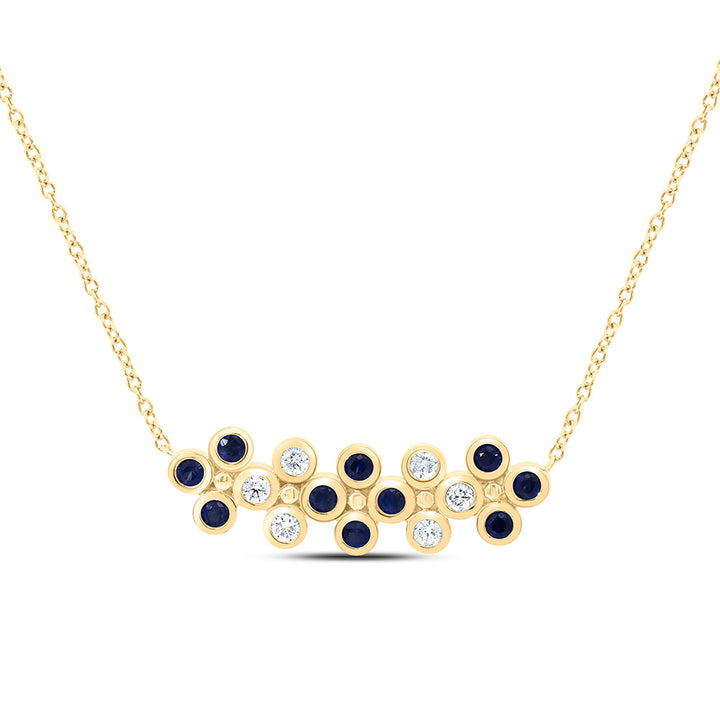 1/6CTW-NAT DIA ANA M 1/3CTW-RD-BS NAT GEM CLOVER NECKLACE (18 INCH) Daisy Joyeria
