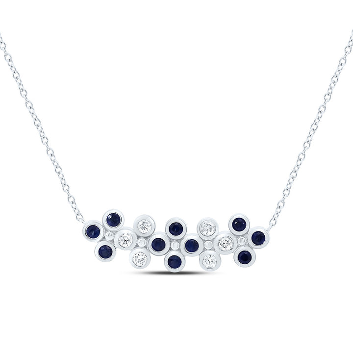 1/6CTW-NAT DIA ANA M 1/3CTW-RD-BS NAT GEM CLOVER NECKLACE (18 INCH) Daisy Joyeria
