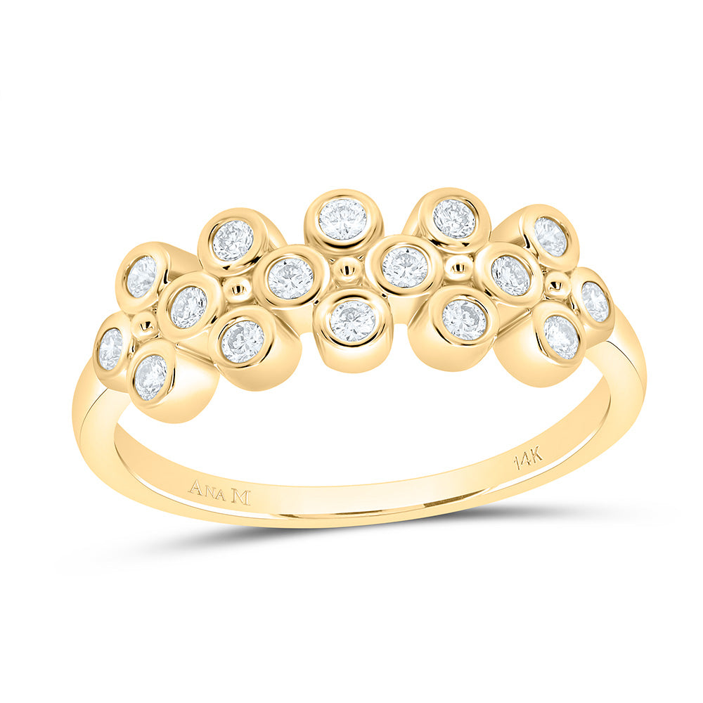 1/4CTW-NAT DIA ANA M FASHION CLOVER RING Daisy Joyeria