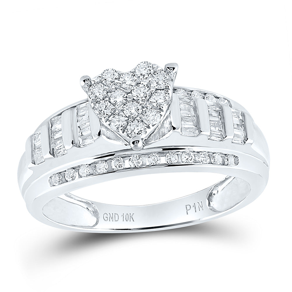 1/2CTW-NAT DIA P1N GIFT HEART HEAD RING Daisy Joyeria