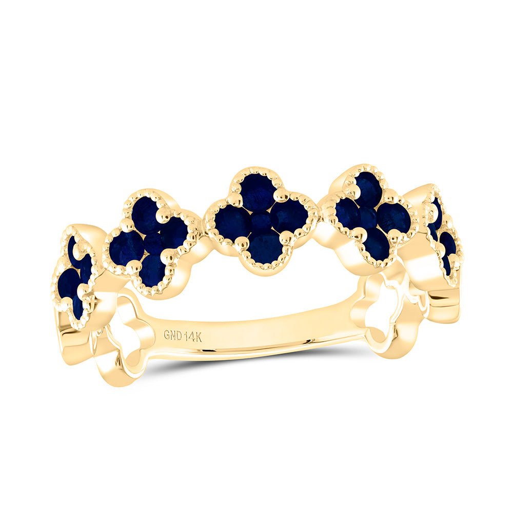 7/8CTW-RD-BS NAT GEM CLOVER RING Daisy Joyeria