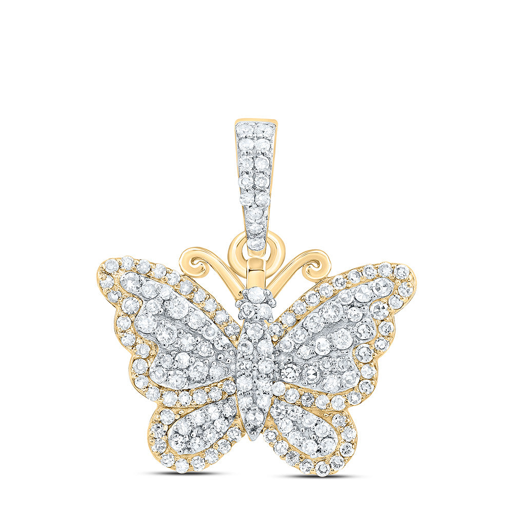 3/8CTW-NAT DIA NK BUTTERFLY FASHION PENDANT Daisy Joyeria