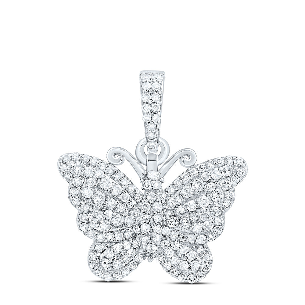 3/8CTW-NAT DIA NK BUTTERFLY FASHION PENDANT Daisy Joyeria