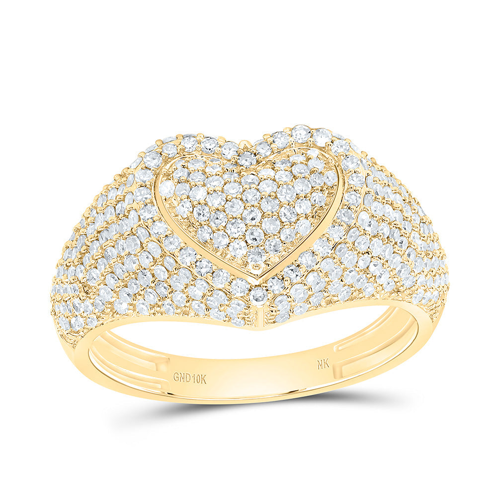 1 1/5CTW-NAT DIA NK FASHION HEART RING Daisy Joyeria