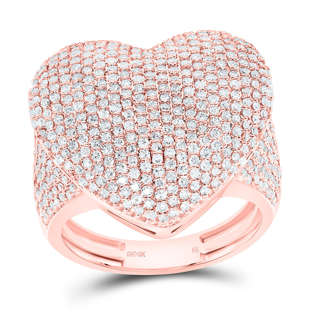 1 1/4CTW-NAT DIA NK FASHION HEART RING Daisy Joyeria