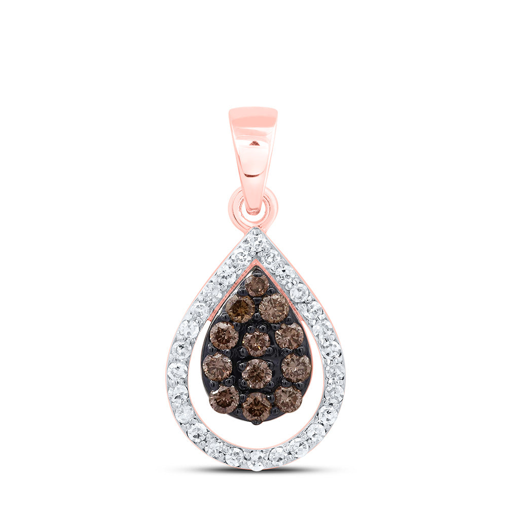 1/3CTW-NAT DIA NK FASHION COGNAC NATURAL PEAR PENDANT Daisy Joyeria