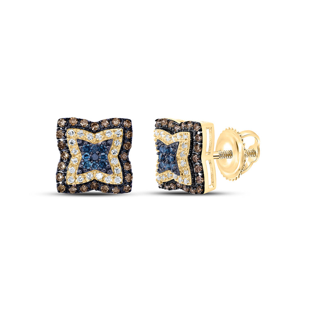 1/2CTW-NAT DIA P1 GIFT COGNAC NATURAL, BLUE DIA EARRING Daisy Joyeria