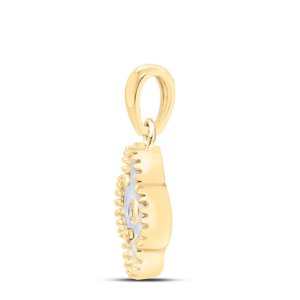 0.012CTW-NAT DIA NK GIFT CLOVER PENDANT Daisy Joyeria