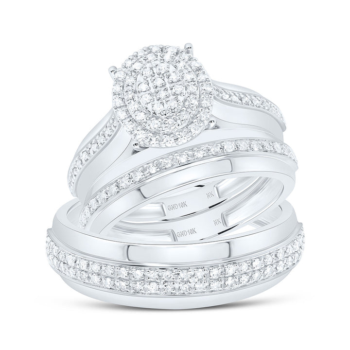 1/2CTW-NAT DIA NK FASHION OVAL TRIO SET Daisy Joyeria
