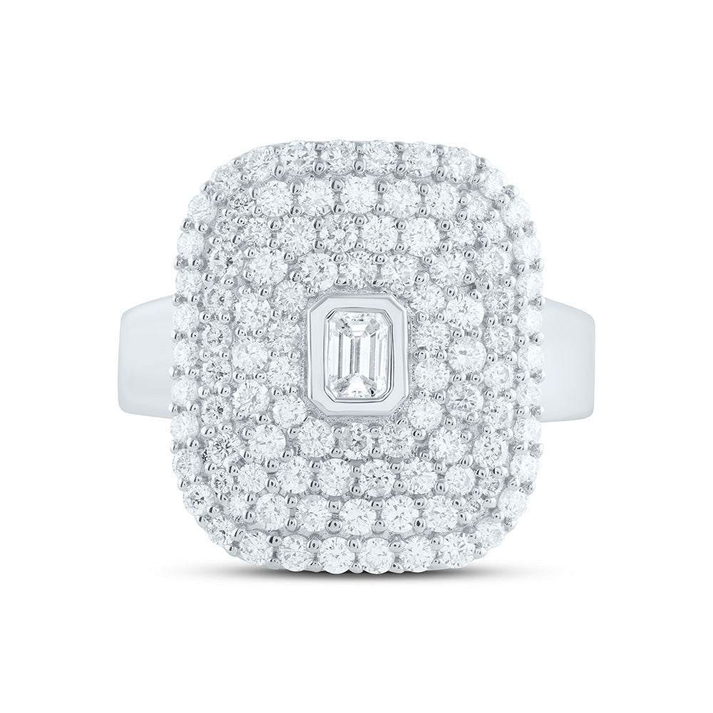 1 5/8CTW-NAT DIA ANA M 1/5CTW-CEM FASHION CUSHION RING Daisy Joyeria