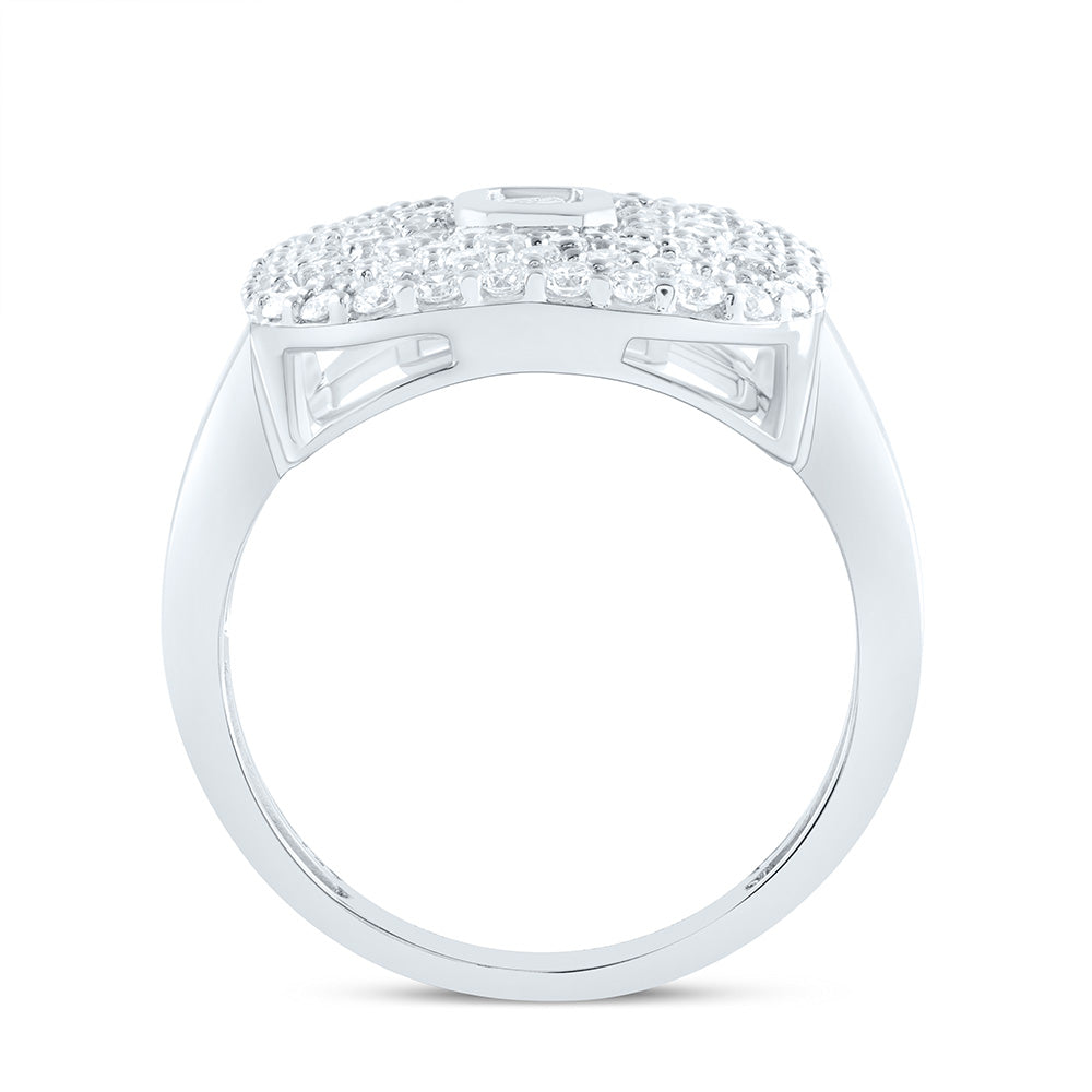 1 5/8CTW-NAT DIA ANA M 1/5CTW-CEM FASHION CUSHION RING Daisy Joyeria