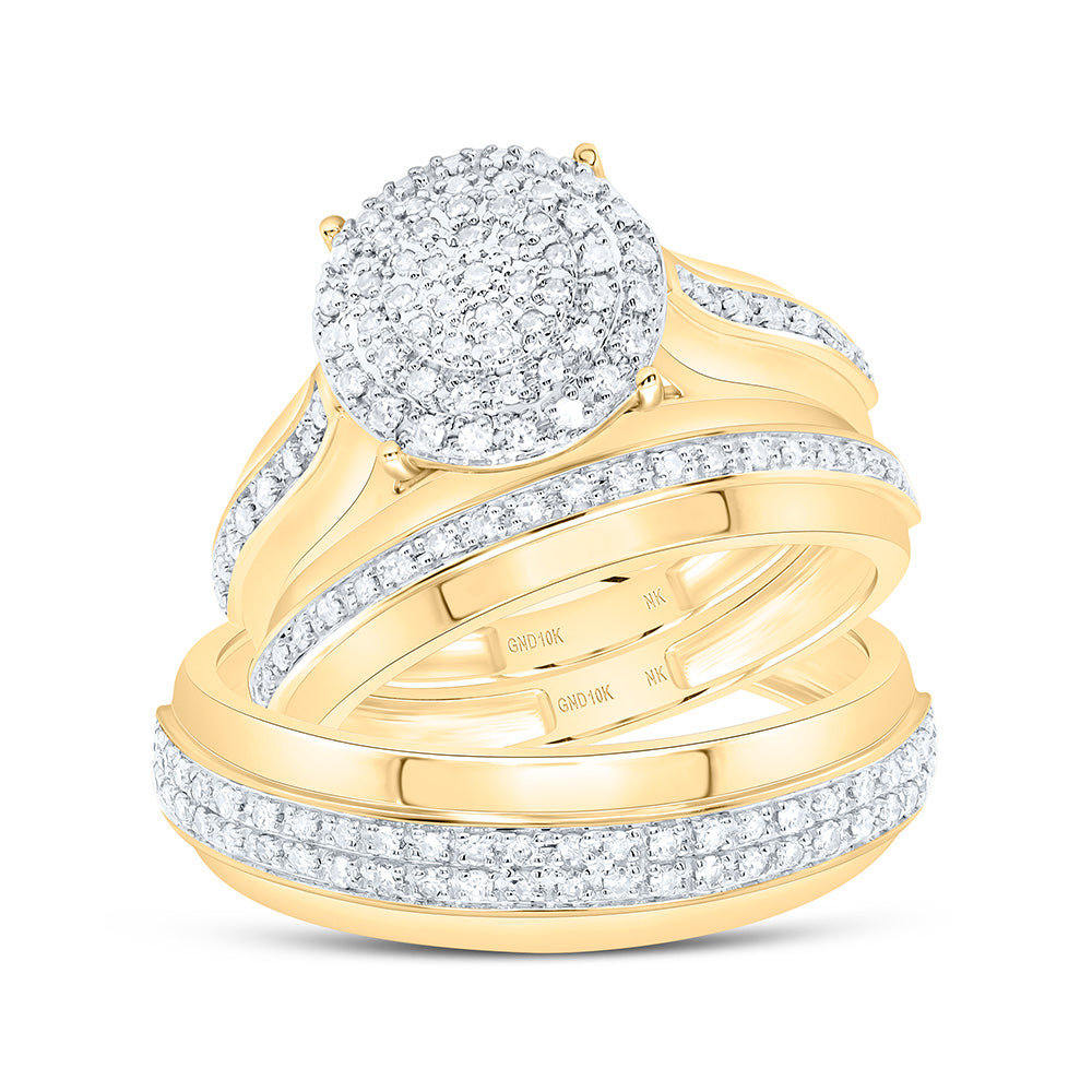 1/2CTW-NAT DIA NK FASHION ROUND TRIO SET Daisy Joyeria
