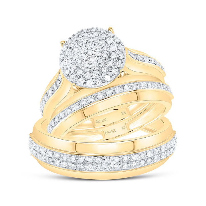 1/2CTW-NAT DIA NK FASHION ROUND TRIO SET Daisy Joyeria