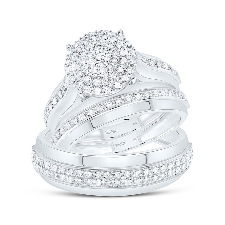 1/2CTW-NAT DIA NK FASHION ROUND TRIO SET Daisy Joyeria