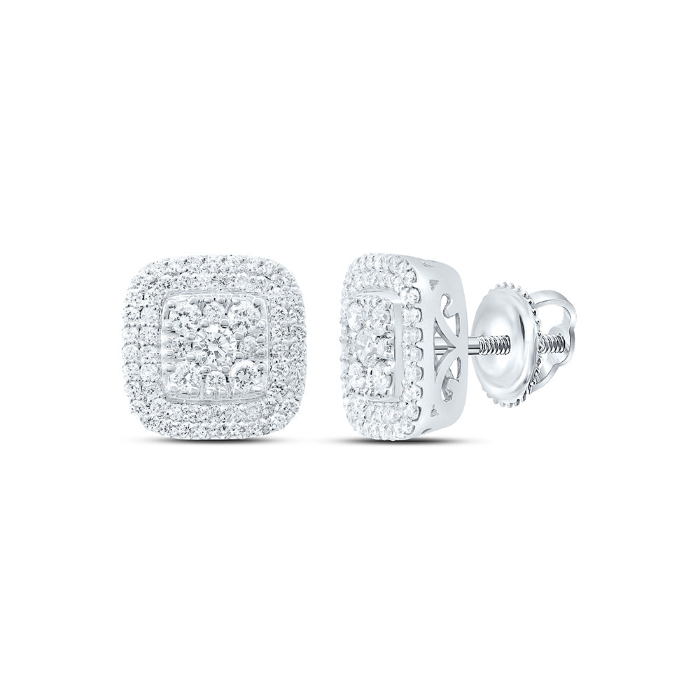 3/8CTW-NAT DIA NK FASHION CUSHION EARRING Daisy Joyeria