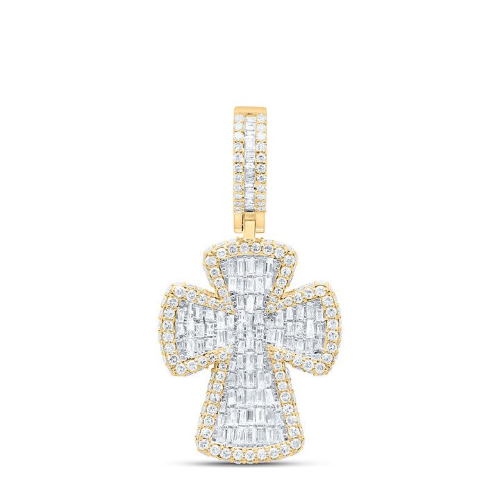 1 3/4CTW-NAT DIA NK CROSS MENS CHARM Daisy Joyeria
