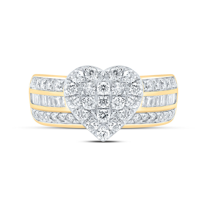 1CTW-NAT DIA NK FASHION HEART SHAPE RING Daisy Joyeria