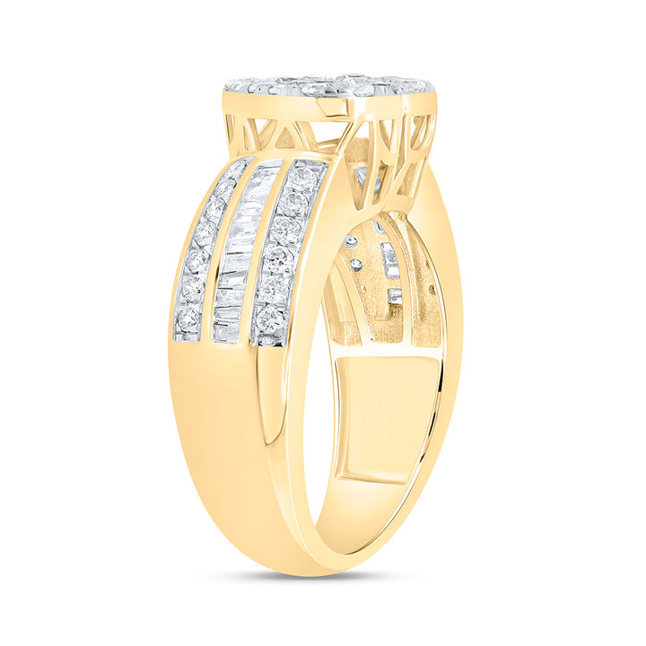 1CTW-NAT DIA NK FASHION HEART SHAPE RING Daisy Joyeria