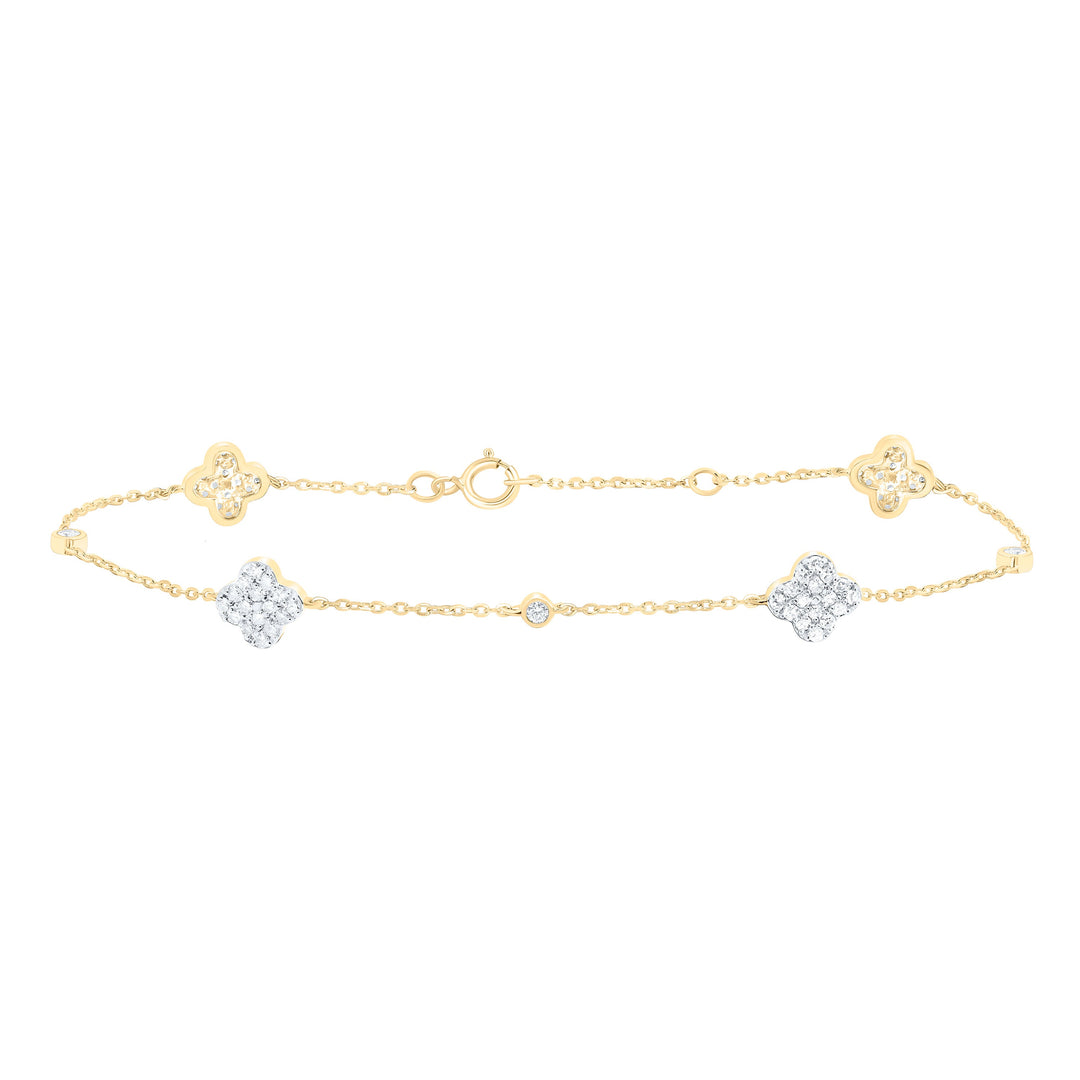 1/3CTW-NAT DIA CN FASHION CLOVER BRACELET ( 7 INCH ) Daisy Joyeria