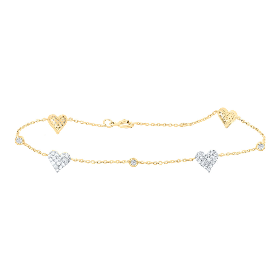 1/3CTW-NAT DIA CN FASHION HEART BRACELET ( 7 INCH ) Daisy Joyeria