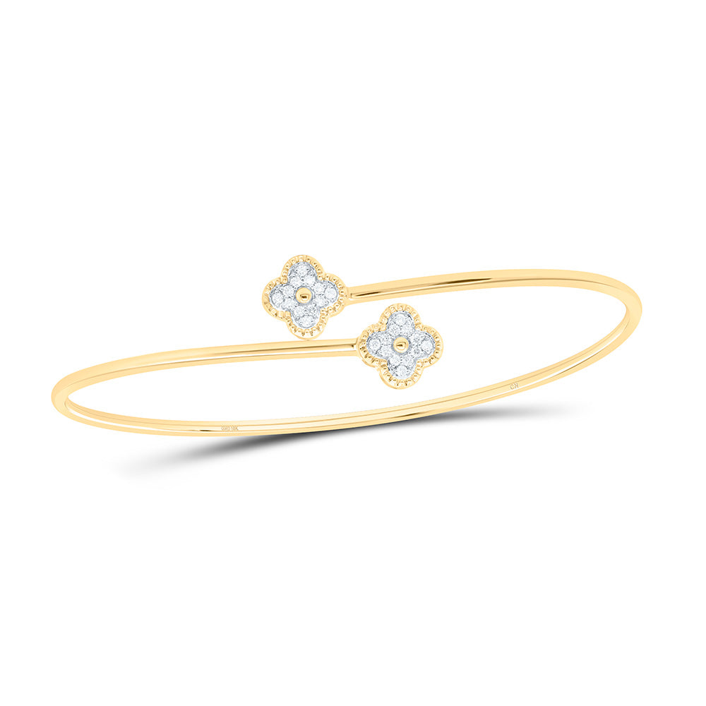 1/6CTW-NAT DIA CN FASHION CLOVER BANGLE (60X48MM) Daisy Joyeria
