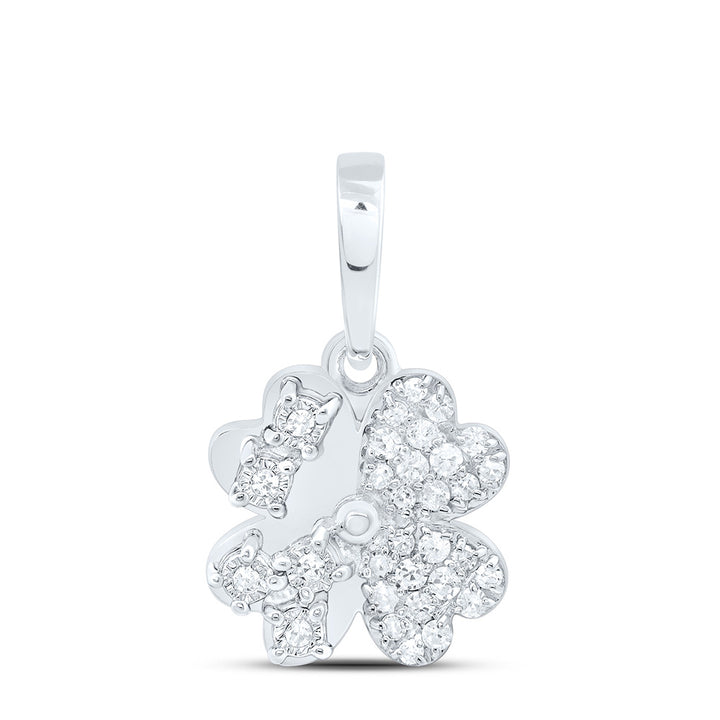 1/10CTW-NAT DIA P1 GIFT HEART FLOWER PENDANT Daisy Joyeria