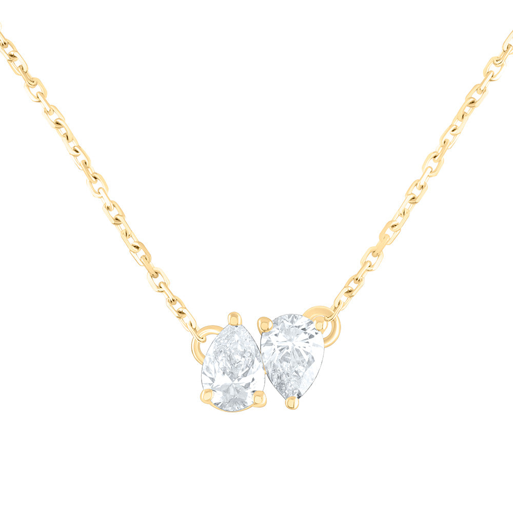 1/2CTW-NAT DIA I1-IJ 2 STONE NECKLACE (18 INCH) Daisy Joyeria