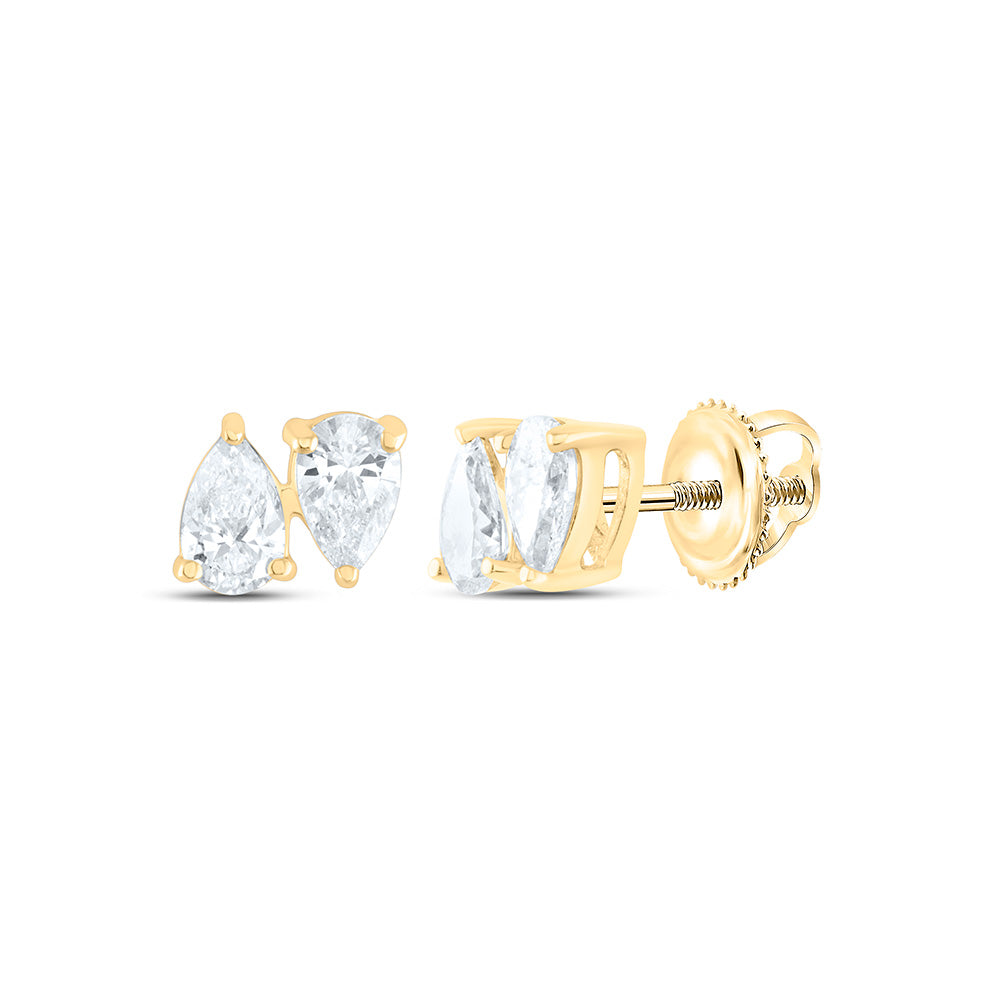 1CTW-NAT DIA I1-IJ 2 STONE EARRING Daisy Joyeria