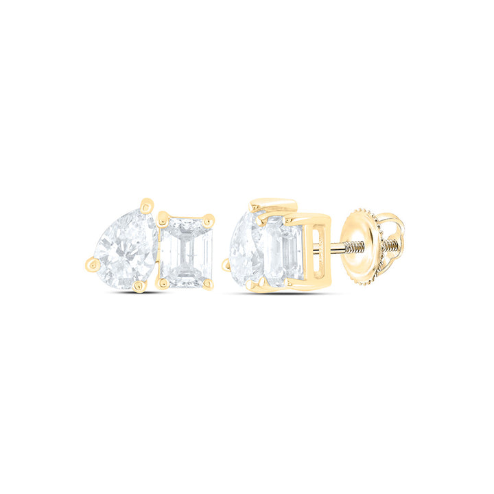 1CTW-NAT DIA I1-IJ 1/2CT-CEM, 1/2CT-CPS, 2 STONE EARRING Daisy Joyeria