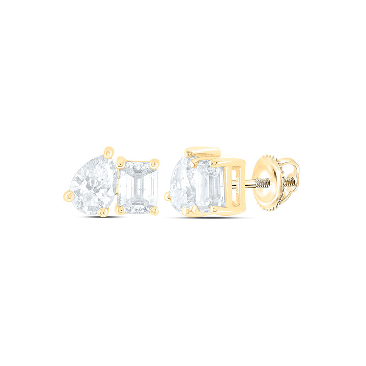1CTW-NAT DIA I1-IJ 1/2CT-CEM, 1/2CT-CPS, 2 STONE EARRING Daisy Joyeria