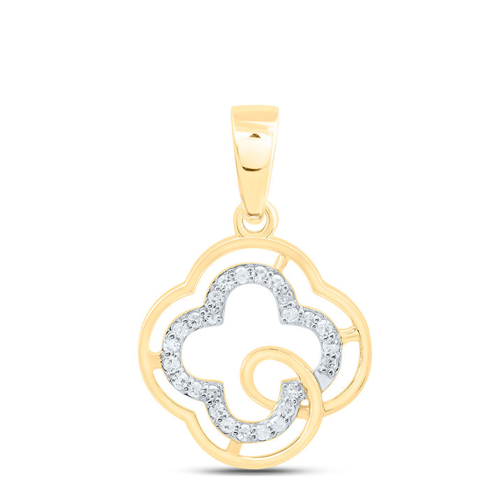 1/10CTW-NAT DIA P1 GIFT CLOVER PENDANT Daisy Joyeria