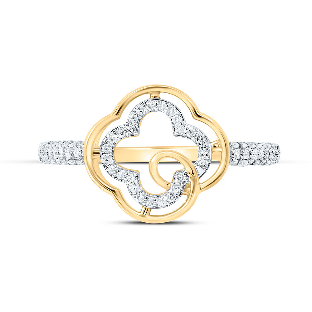 1/5CTW-NAT DIA P1 GIFT CLOVER RING Daisy Joyeria