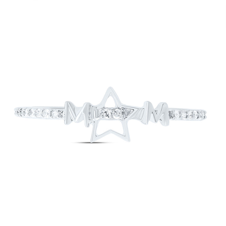 1/10CTW-NAT DIA P1 GIFT "MOM" STAR  RING Daisy Joyeria
