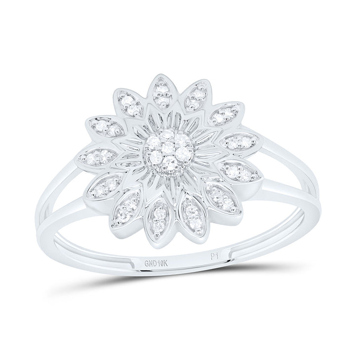 1/10CTW-NAT DIA P1 GIFT FLOWER RING Daisy Joyeria