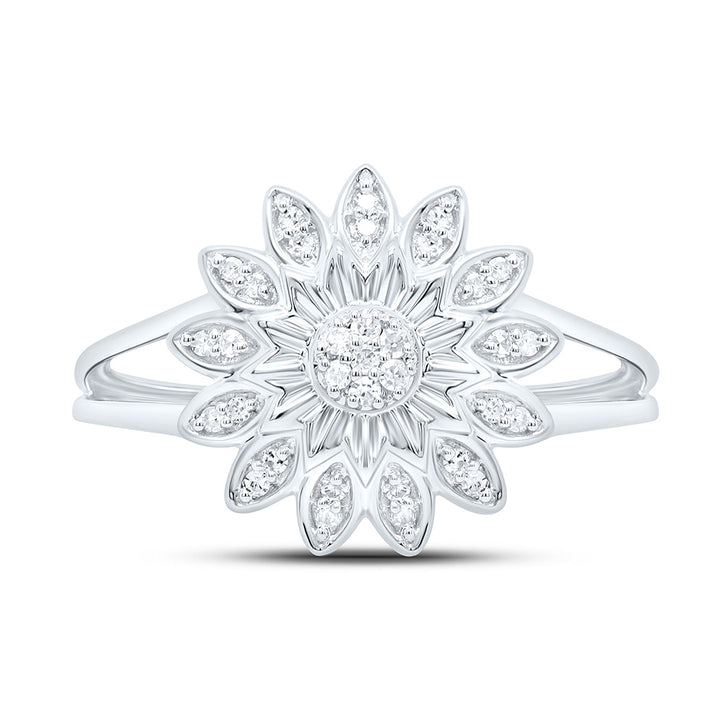 1/10CTW-NAT DIA P1 GIFT FLOWER RING Daisy Joyeria