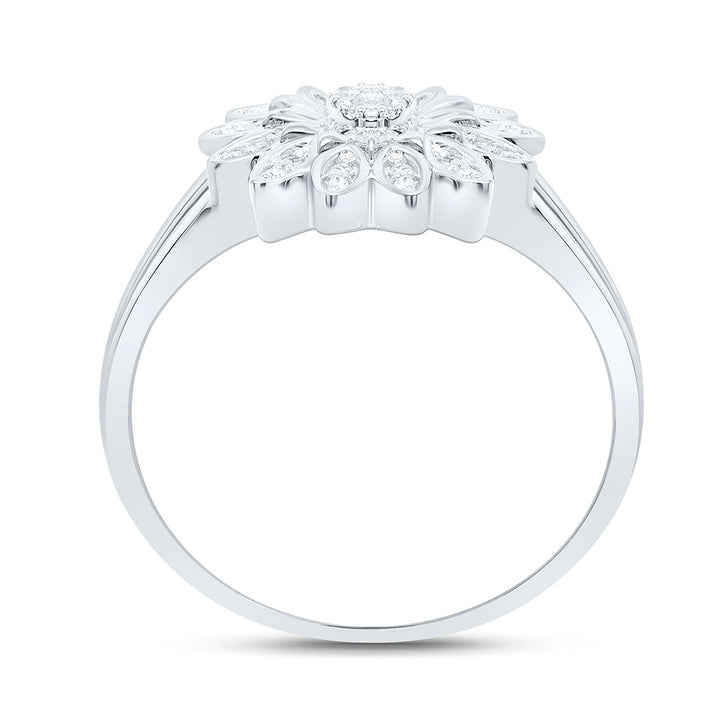 1/10CTW-NAT DIA P1 GIFT FLOWER RING Daisy Joyeria