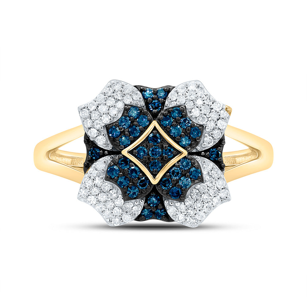 3/8CTW-NAT DIA P1 GIFT BLUE DIAMOND RING Daisy Joyeria