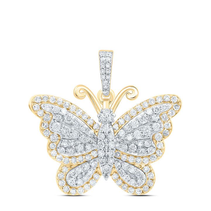 3/4CTW-NAT DIA NK BUTTERFLY FASHION PENDANT Daisy Joyeria