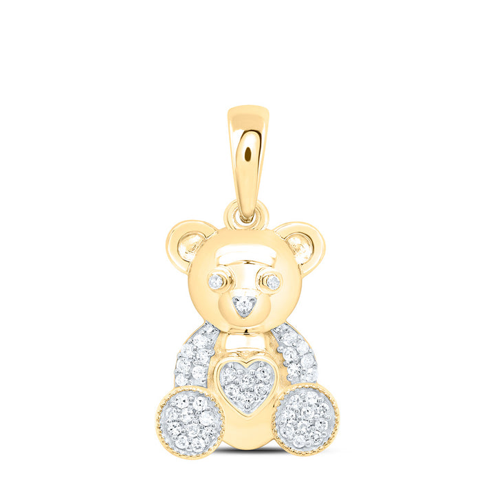 1/8CTW-NAT DIA P1 GIFT HEART TEDDY BEAR PENDANT Daisy Joyeria