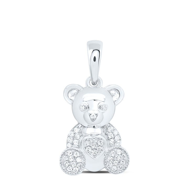 1/8CTW-NAT DIA P1 GIFT HEART TEDDY BEAR PENDANT Daisy Joyeria