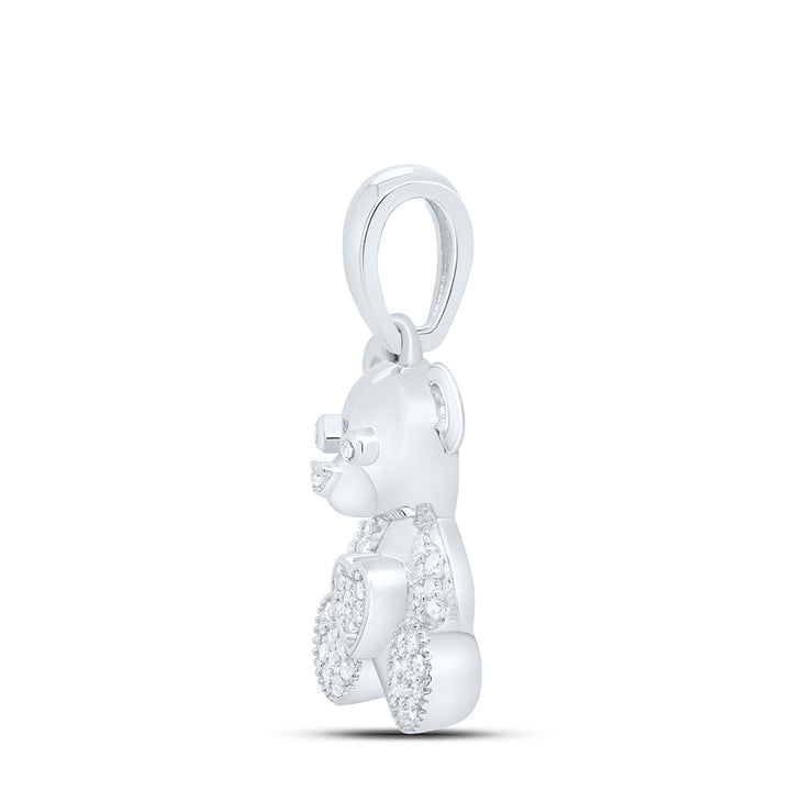 1/8CTW-NAT DIA P1 GIFT HEART TEDDY BEAR PENDANT Daisy Joyeria