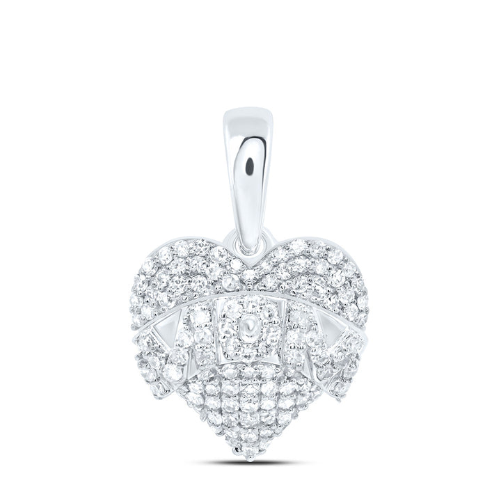 1/3CTW-NAT DIA P1 GIFT "MOM" HEART PENDANT Daisy Joyeria
