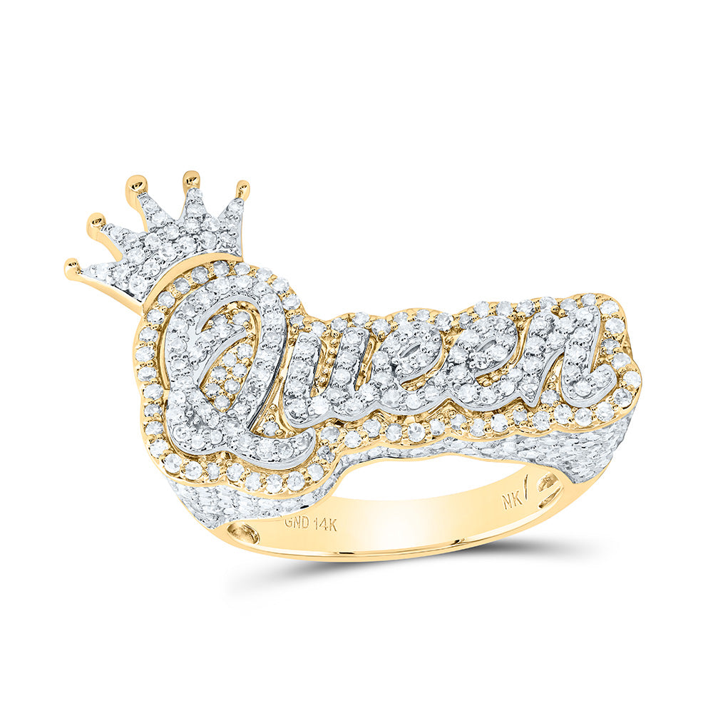 1 5/8CTW-NAT DIA NK FASHION "QUEEN"" WITH CROWN RING Daisy Joyeria