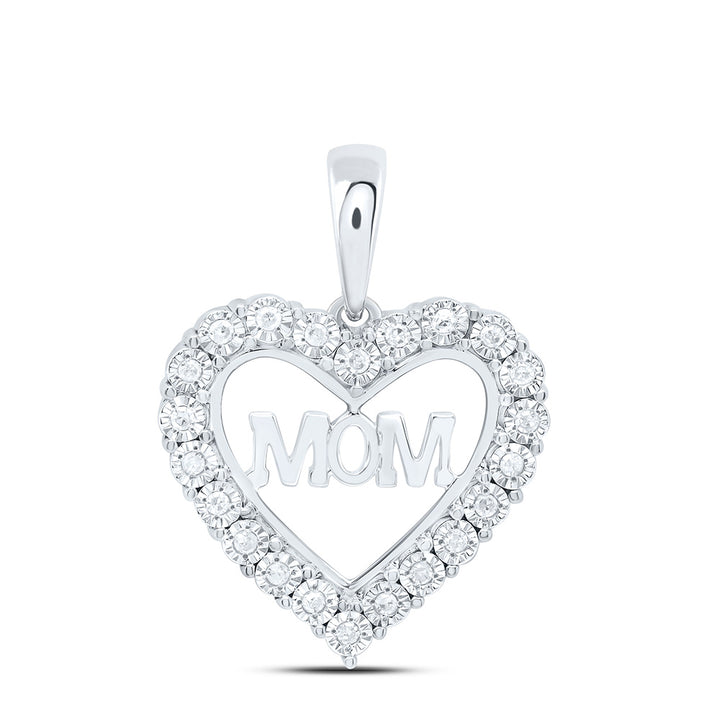 1/10CTW-NAT DIA P1 GIFT "MOM" HEART FANUK PENDANT Daisy Joyeria