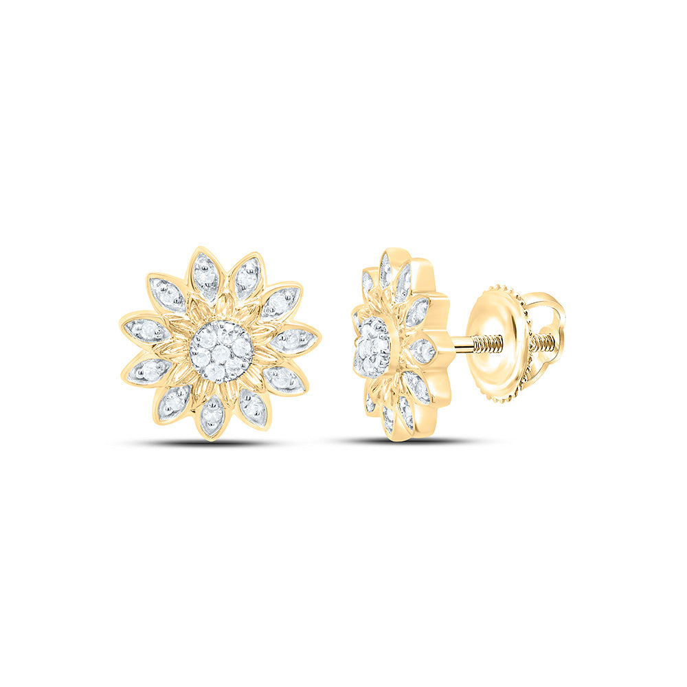 1/10CTW-NAT DIA P1 GIFT FLOWER EARRING Daisy Joyeria