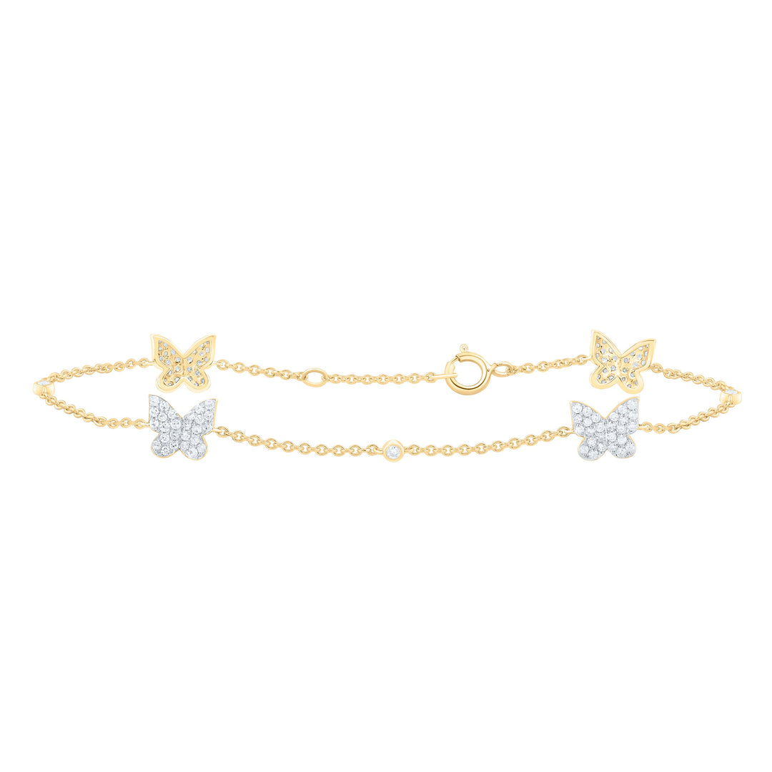 1/2CTW-NAT DIA CN FASHION BUTTERFLY BRACELET (7 INCH) Daisy Joyeria