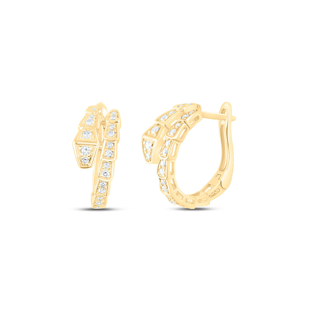 1/3CTW-NAT DIA ANA M FASHION SNAKE HOOP EARRING Daisy Joyeria