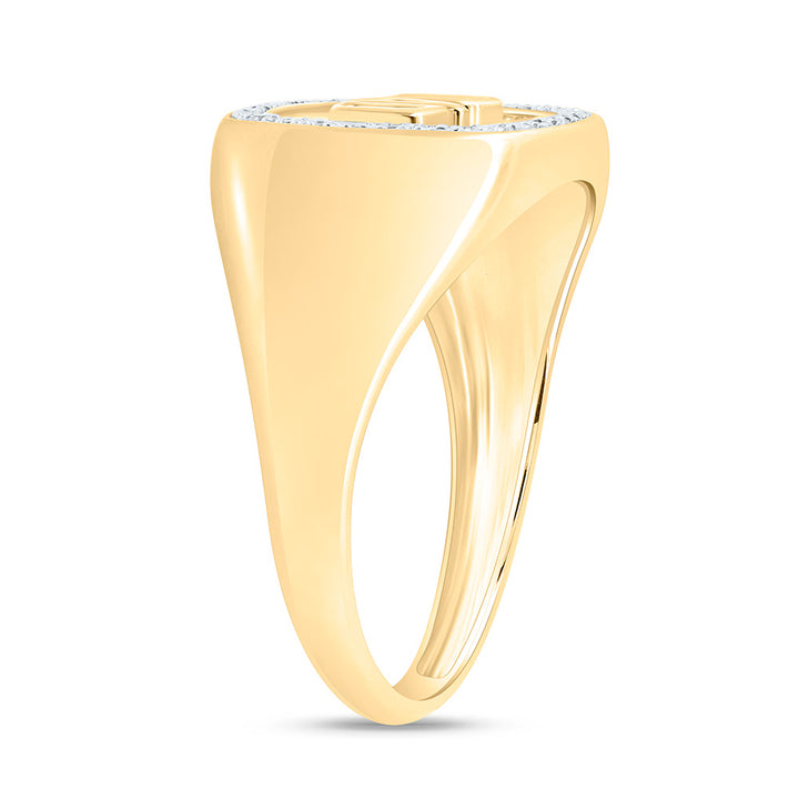 1/10CTW-NAT DIA NK "DAD" CUSHION MENS RING Daisy Joyeria