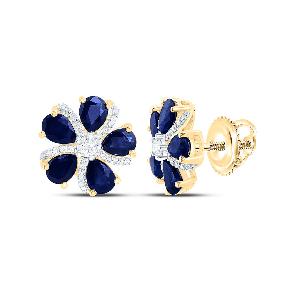 1/6CTW-NAT DIA ANA M 1 3/4CTW-PS-BS, NAT GEM FLOWER EARRING Daisy Joyeria