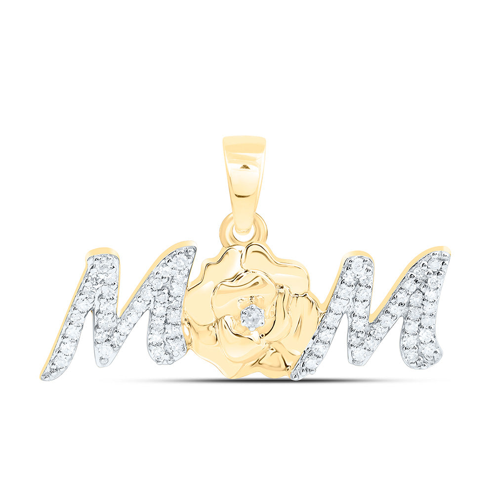 1/5CTW-NAT DIA P1 GIFT "Mom" PENDANT Daisy Joyeria